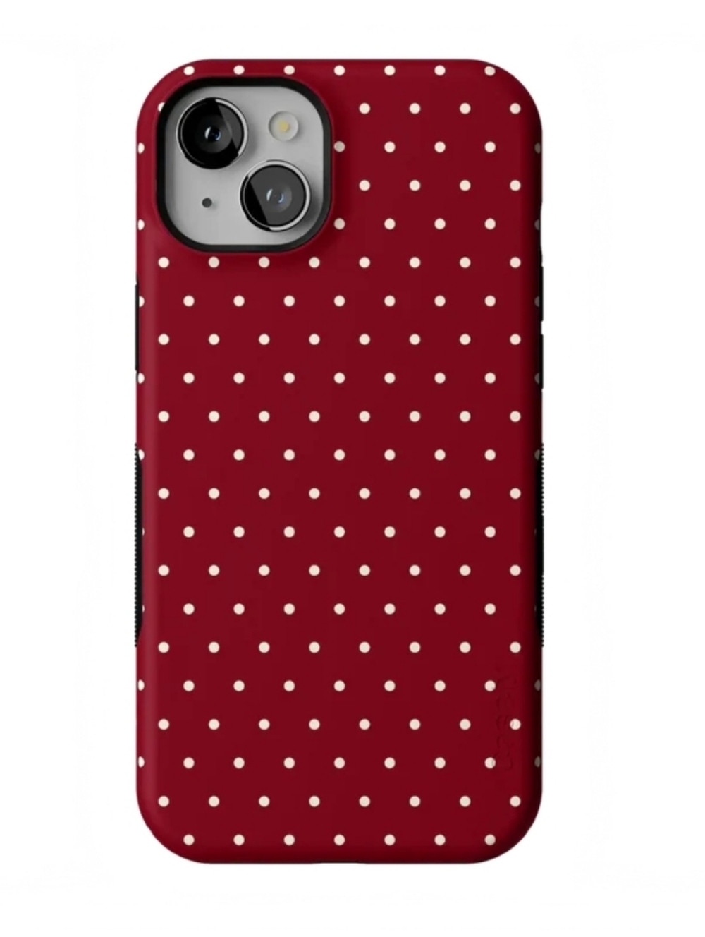 On the Dot Maroon Polka Dot Case iPhone 15 Plus Bold Magsafe Casely